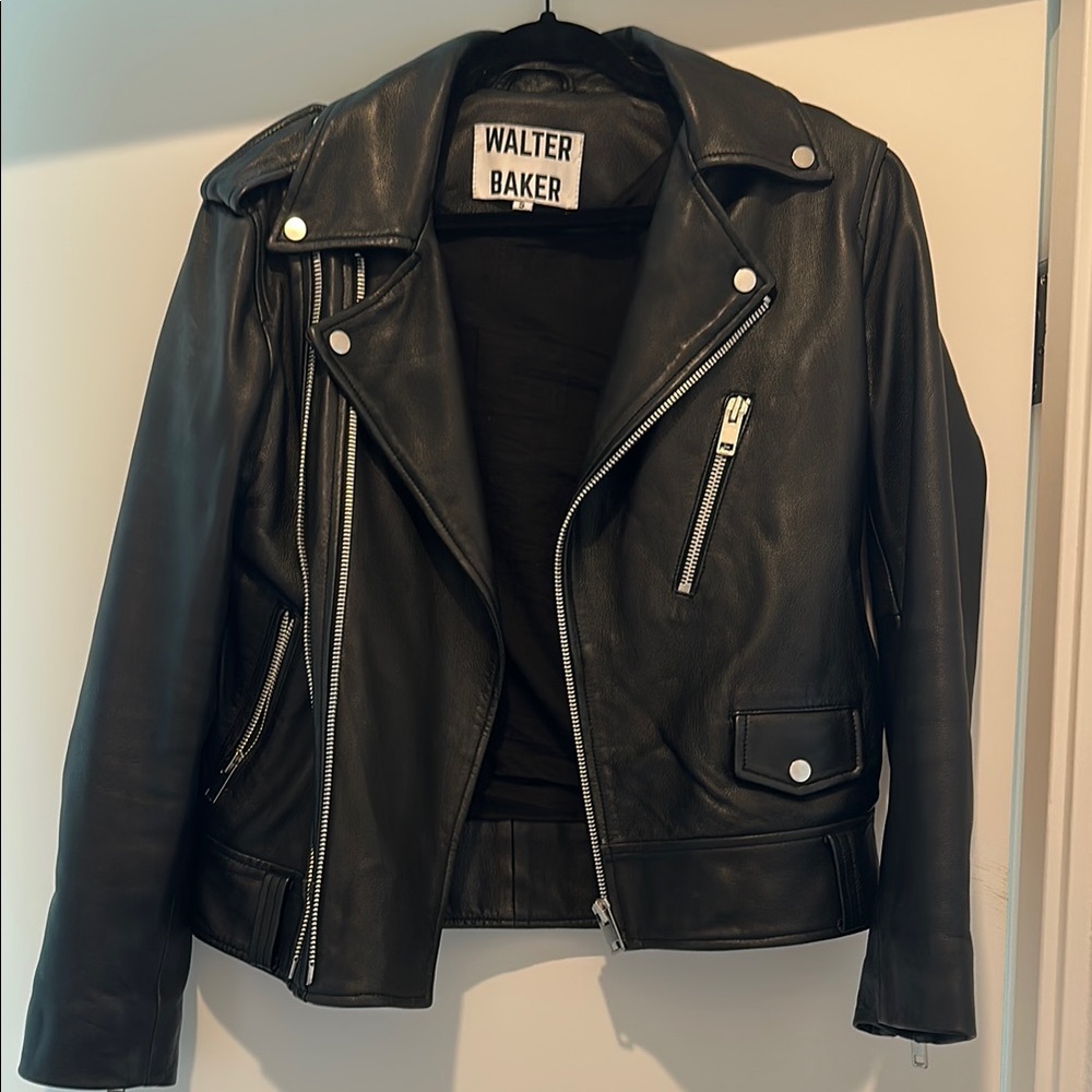 Walter Baker Black Leather Moto Jacket